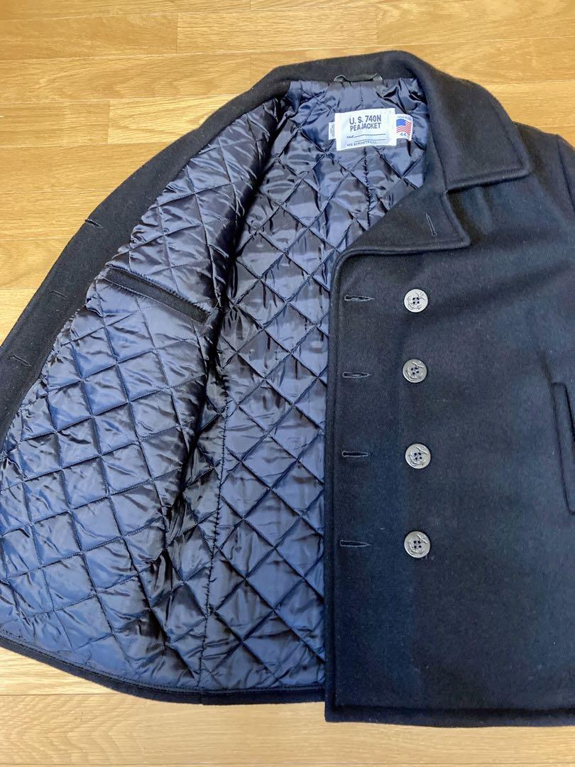 美品 SCHOTT 740N サイズ44 44サイズ Schott NYC U.S. 740N Pコート ブラック メンズ