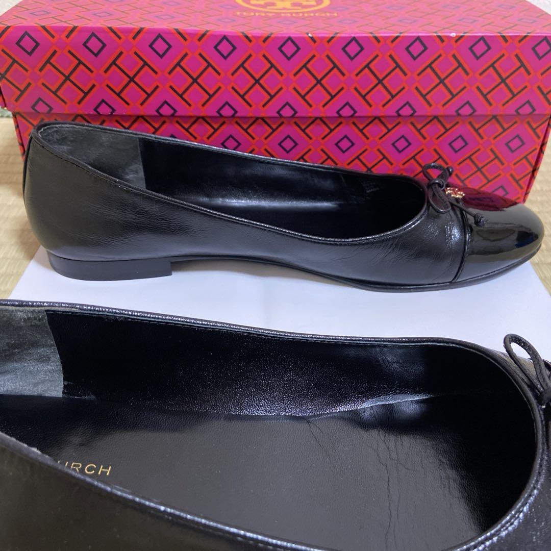 TORY BURCH キャップトゥ バレエ　黒　サイズ9