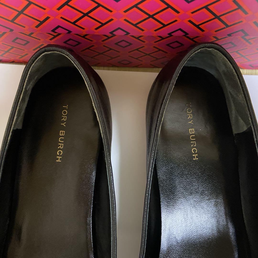 TORY BURCH キャップトゥ バレエ　黒　サイズ9