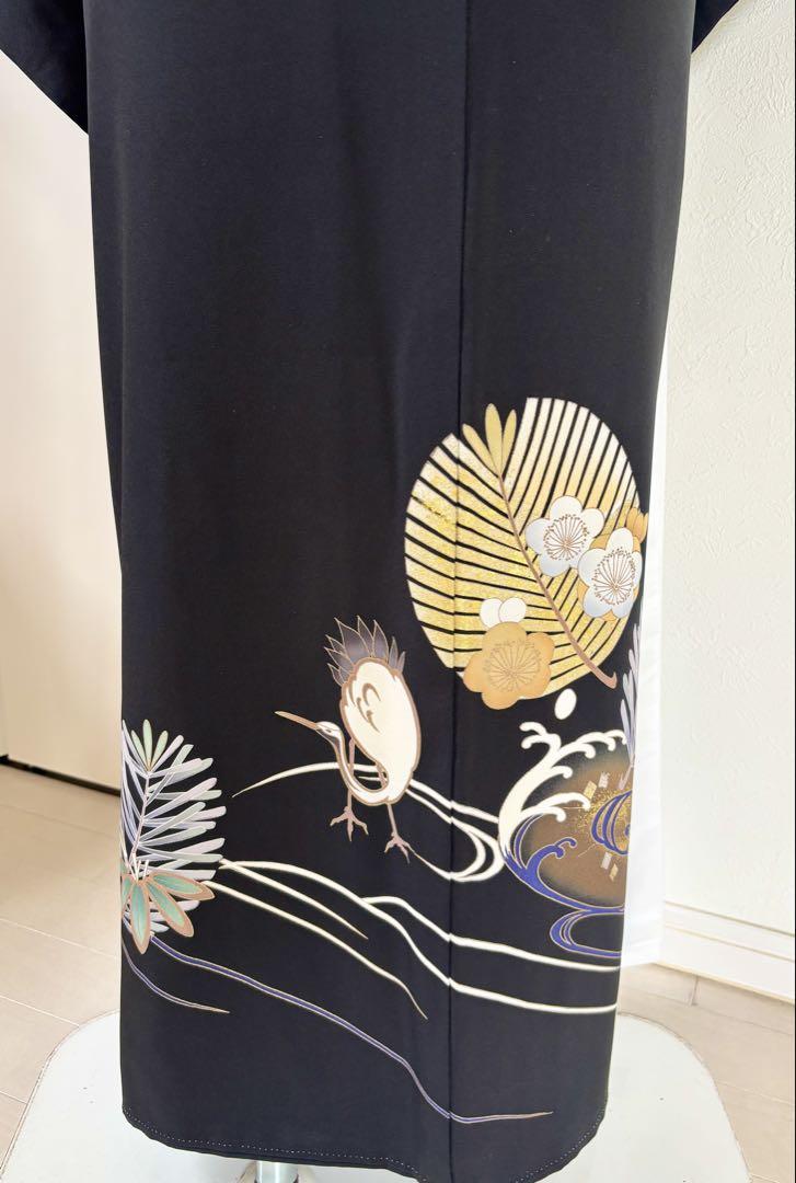 美品】黒留袖⑤金彩友禅 正絹 身丈165裄68.5＋となみ帯のセット