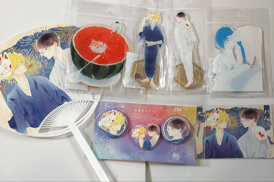 同級生シリーズ　 夏祭り　デカアクリルスタンド 缶バッジ　ポストカード　うちわ