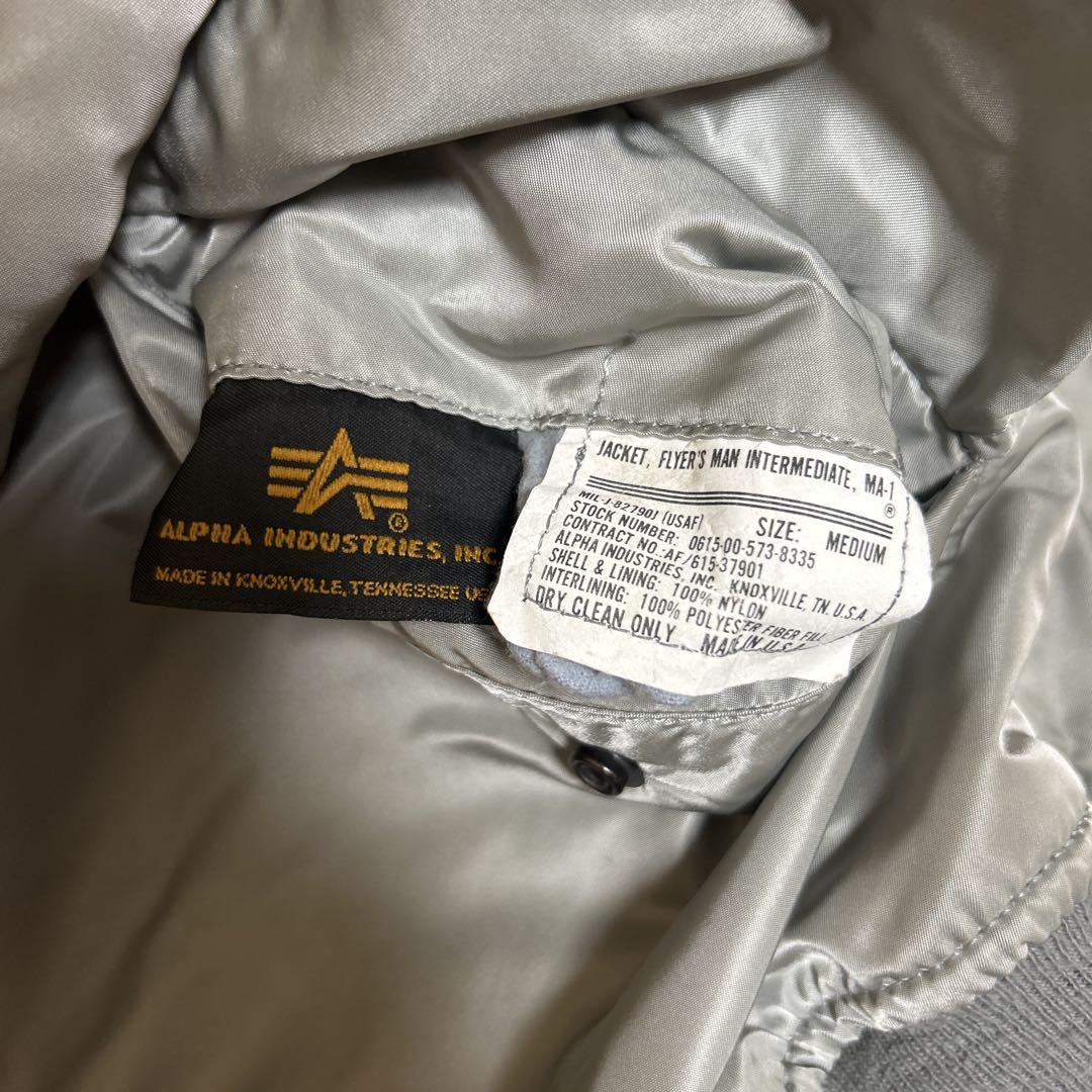 アルファインダストリーズ　MA-1 made in USA シルバー　USAF