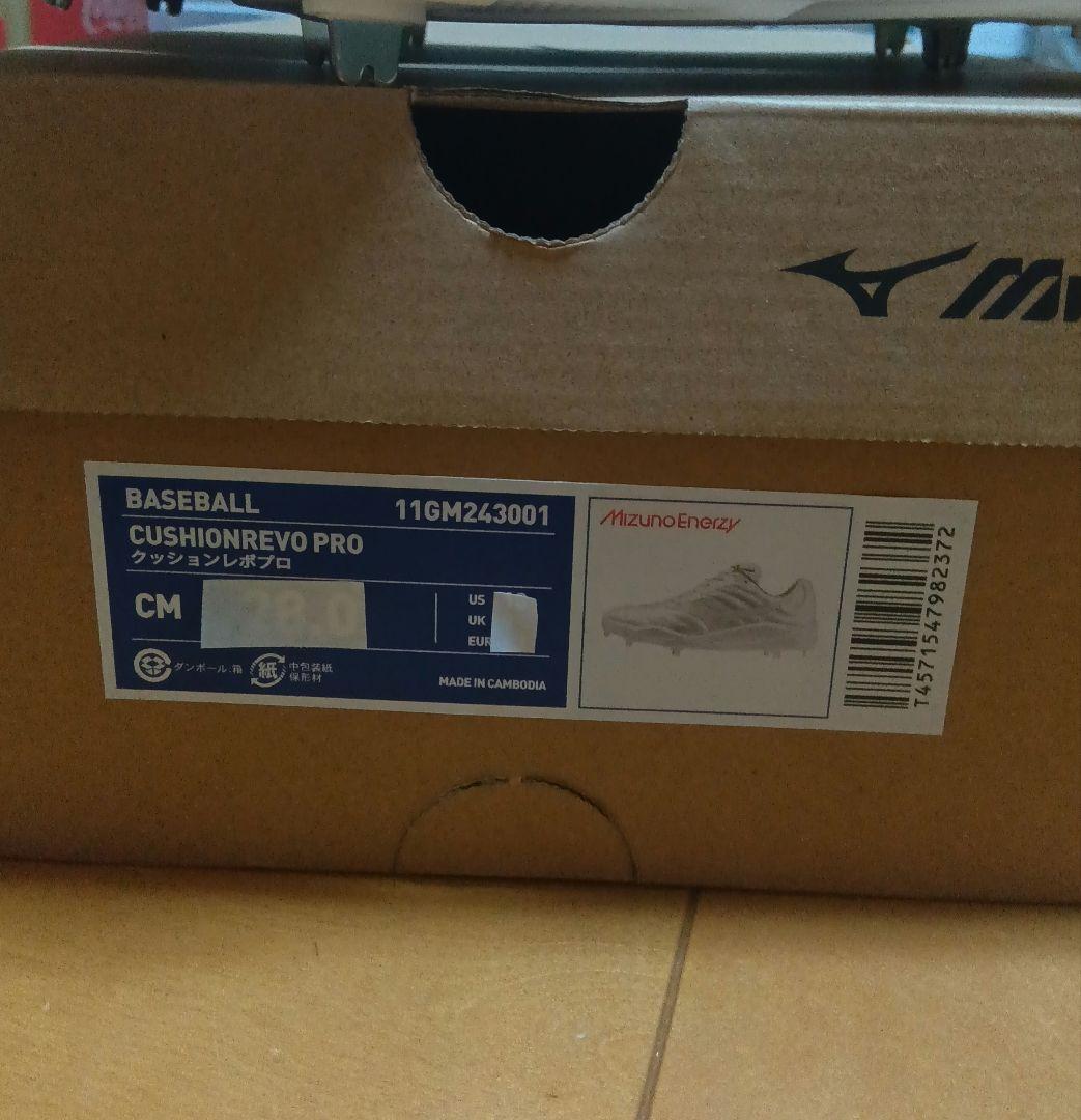 Mizuno 　ミズノプロ　試し履き数分の美品　スパイク・シューズ　白　公式野球 Mizuno ミズノプロ 試し履き数分の美品 スパイク・シューズ 白