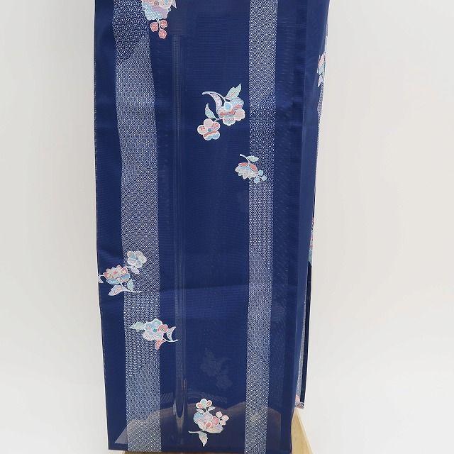 m1242＊美品 洗える夏着物 絽 縦縞 トールサイズ 誂えポリエステル 小紋