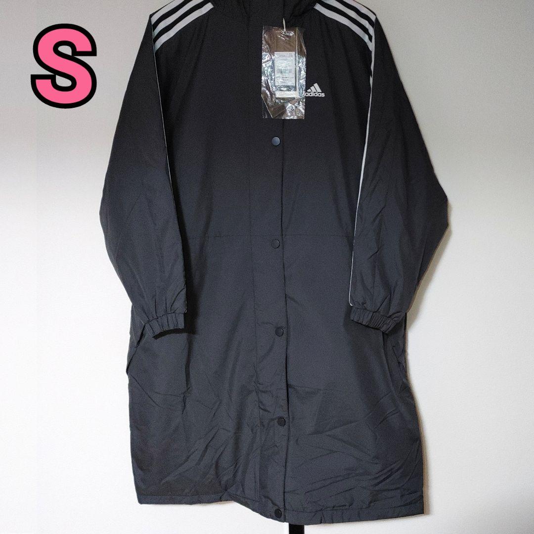 【新品J-5】レディースS/ロングコート/中綿コート/ベンチコート/白黒