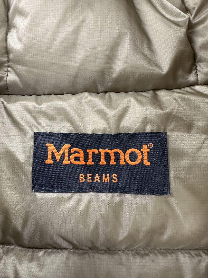 希少/美品/marmot/ダウン ポンチョ/BEAMS 別注 フリー ベージュ