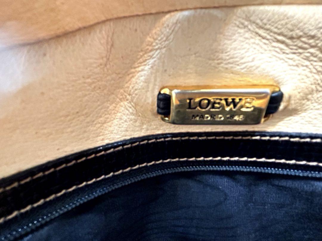 【美品】LOEWE ロエベ　ブラック レザー ハンドバッグ