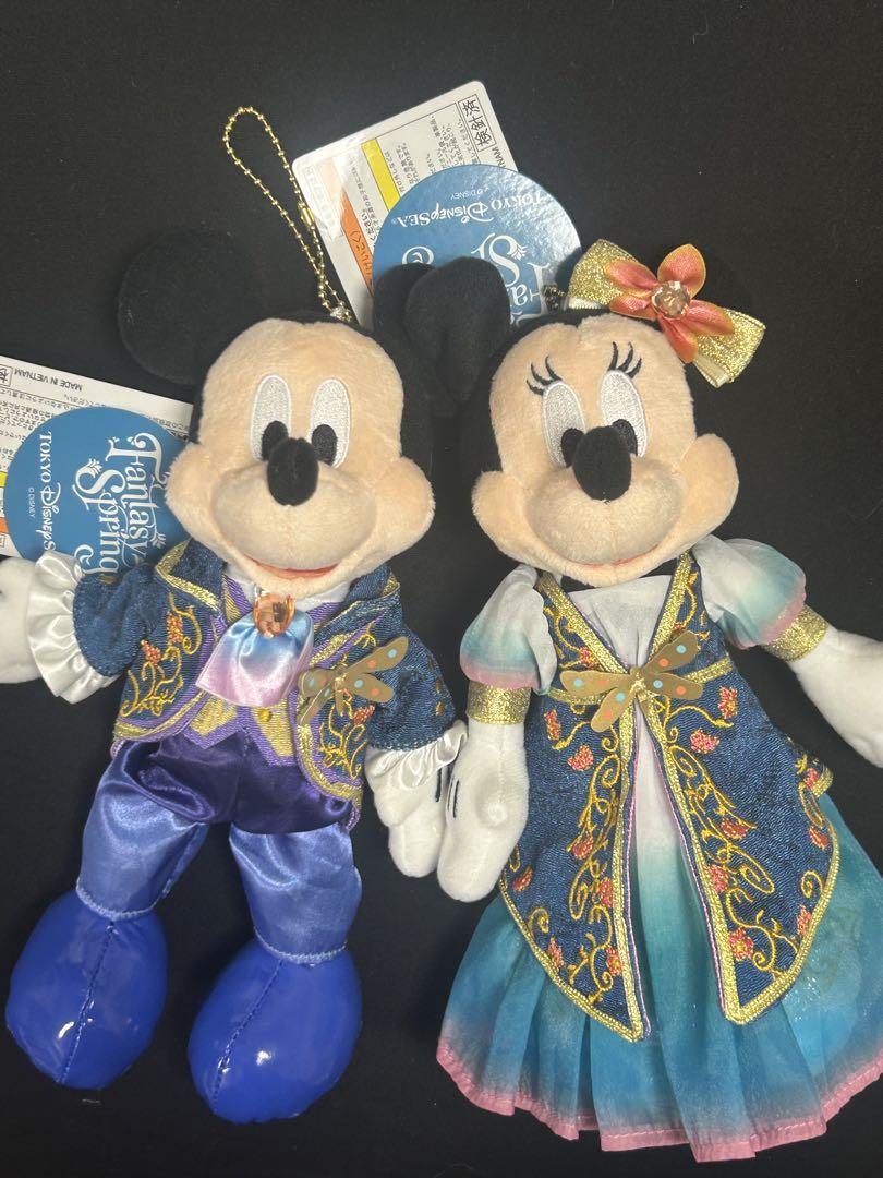 ディズニーシー　ファンタジースプリングス　ぬいぐるみバッジ 新コスチュームのミッキー＆ミニー！東京ディズニーシー