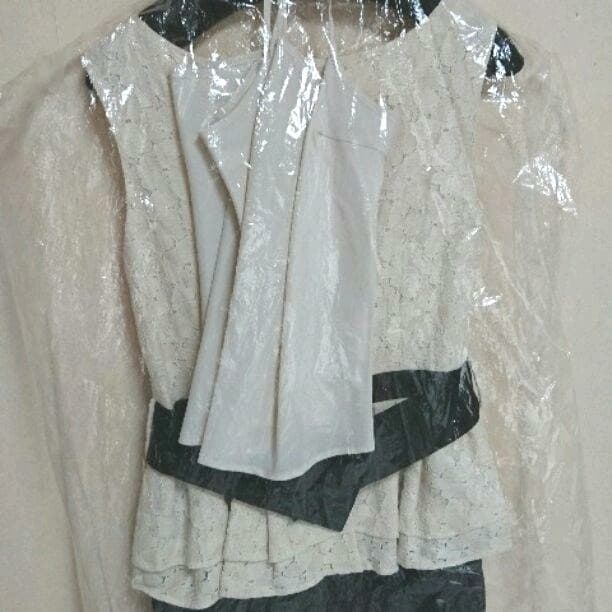 新品 バイカラーレースワンピース ドレス ワンピ リボンベルト付き