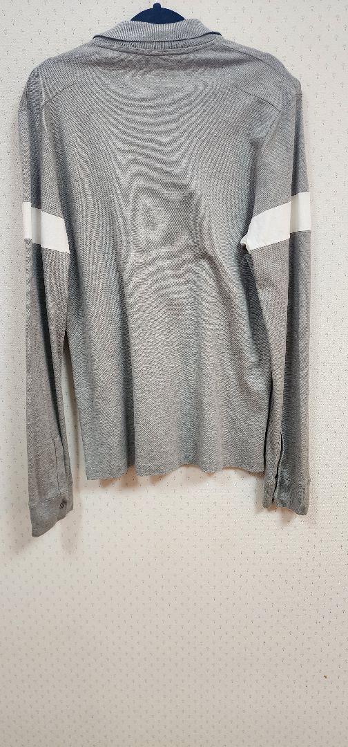 Dior グレー ポロシャツ 長袖 ホワイトストライプ