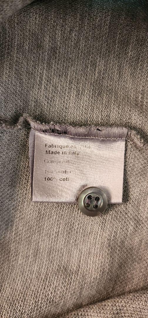 Dior グレー ポロシャツ 長袖 ホワイトストライプ