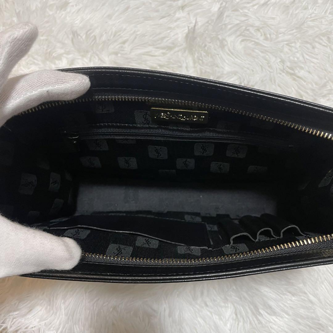 【美品】YSL イブサンローラン クラッチバッグ セカンドバック 本革 黒