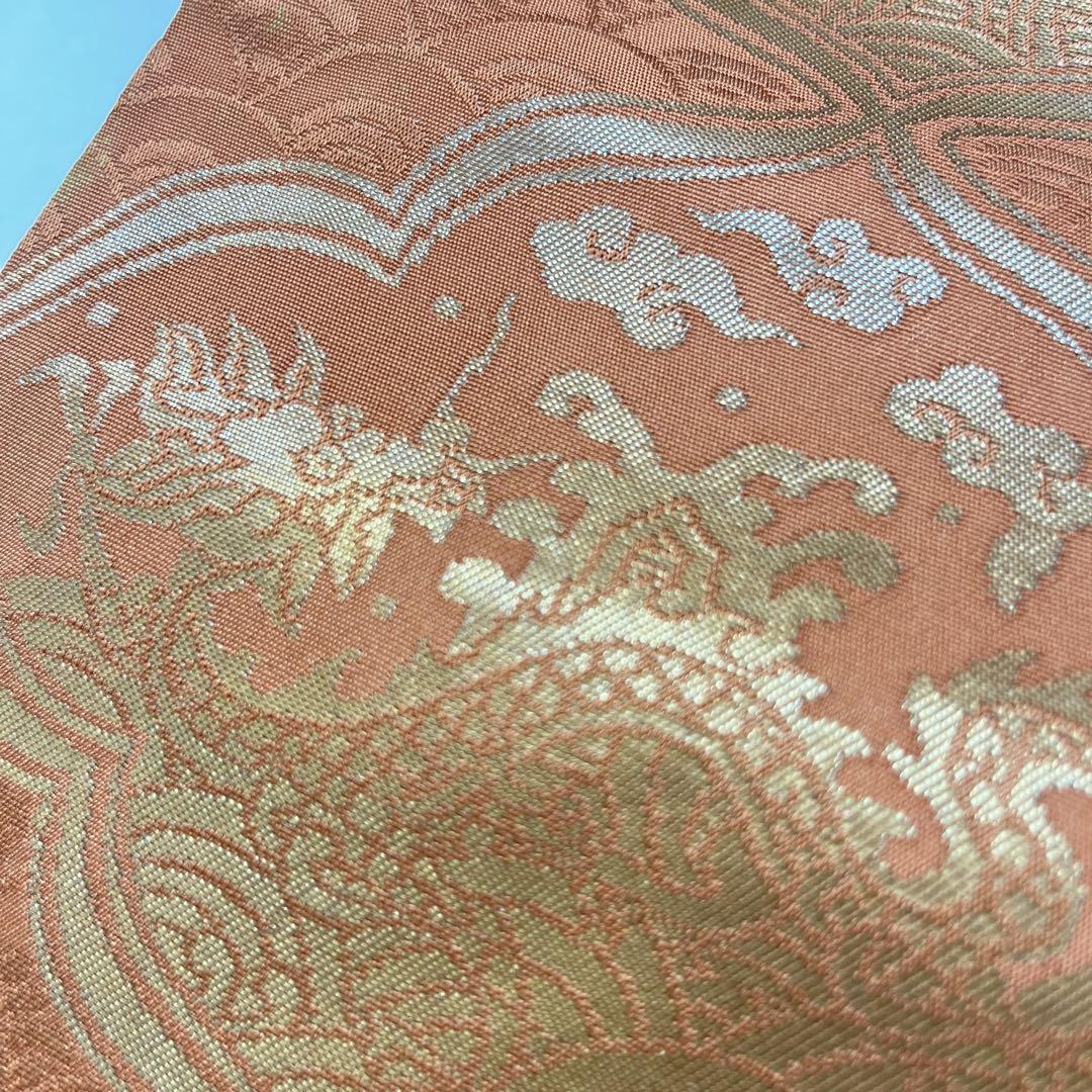 名古屋帯 鱗に上品な織出し 九寸 正絹 着物 着付け 和装 HO-665
