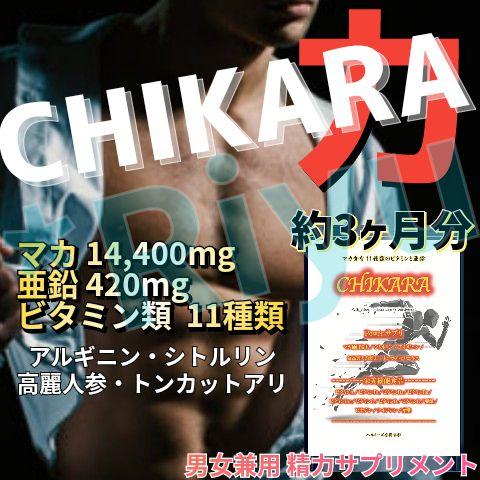 ガチ勃ち！精力向上サプリ☆CHIKARA 約3ヶ月分☆マカ アルギニン 高麗人参