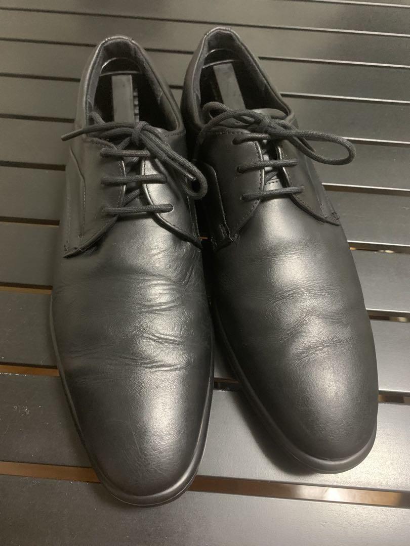 ECCO黒 レザー レースアップシューズ