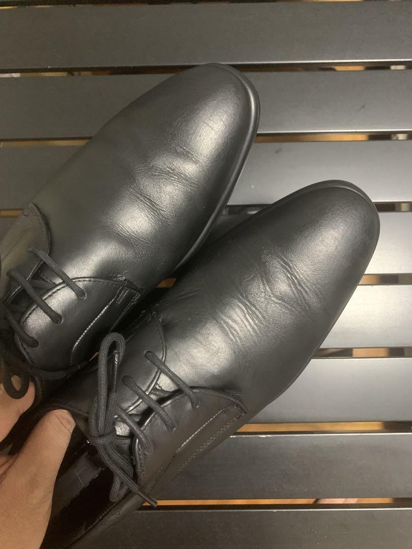 ECCO黒 レザー レースアップシューズ