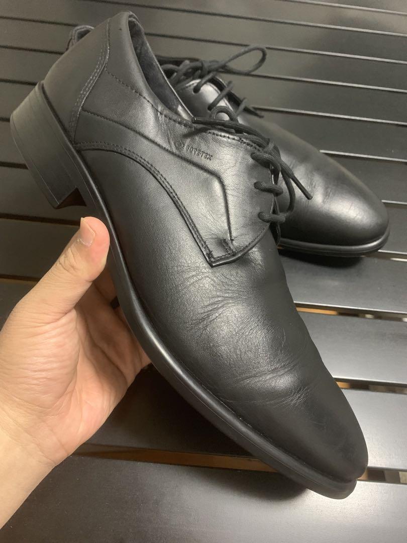 ECCO黒 レザー レースアップシューズ