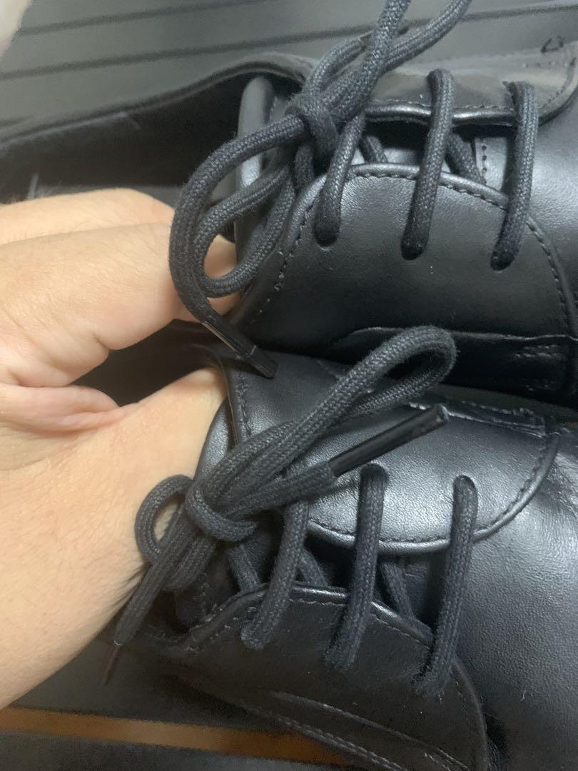 ECCO黒 レザー レースアップシューズ