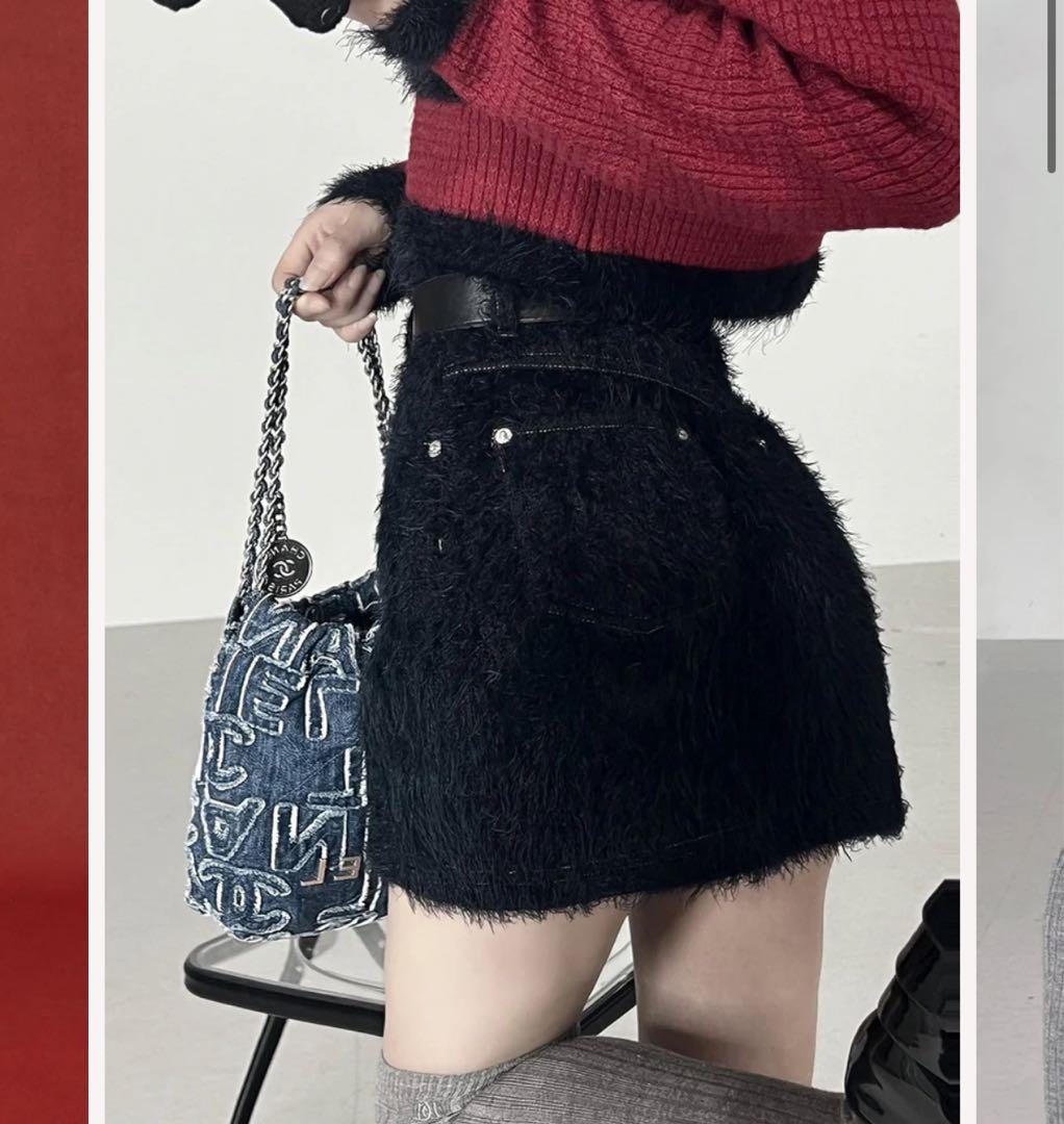 [新品]カットジャガードミニスカート Sサイズ ネイビー NVY 6,089円