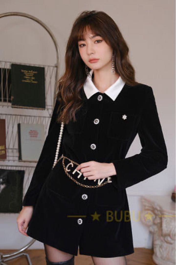 美品 Since Then ベルベットワンピース シンスゼン ワンホン 美品 Since Then ベルベットワンピース シンスゼン ワンホン