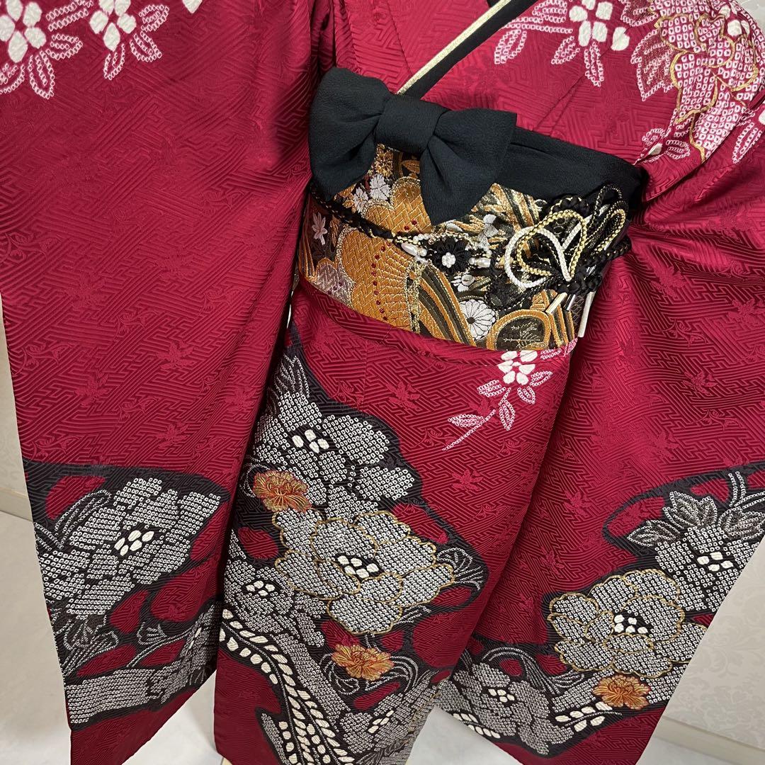 赤 花柄