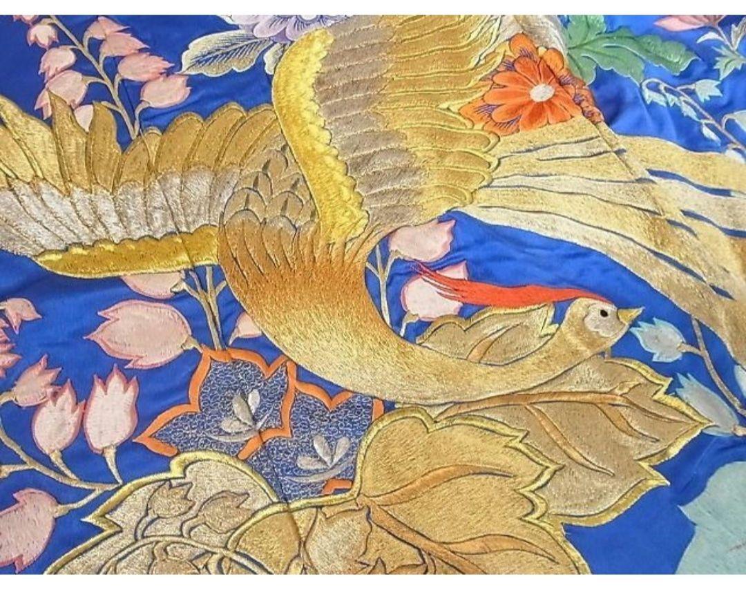 色打掛 刺繍 吉祥花鳥文 金銀糸 着物 結婚式 婚礼 和装 神社 色打掛 刺繍 吉祥花鳥文 金銀糸 着物 結婚式 婚礼 和装 神社