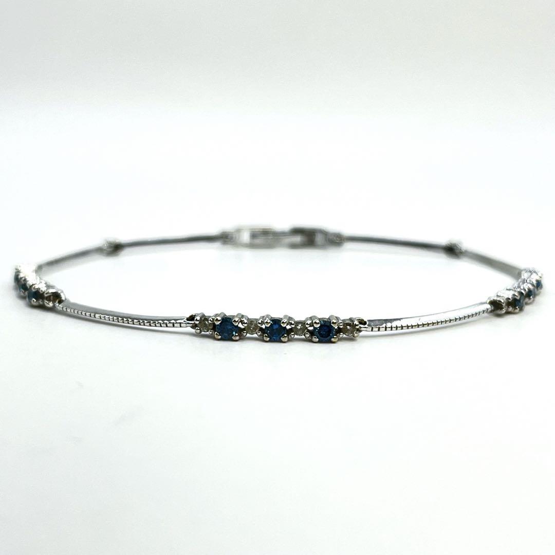 139.ブルーダイヤモンド ダイヤモンド K18WG ブレスレット 139.ブルーダイヤモンド ダイヤモンド K18WG ブレスレット