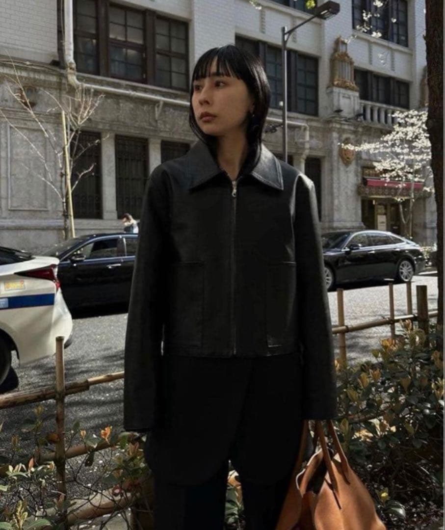 AMERI VINTAGE☆COMPACT FAKELEATHER JACKET AMERI VINTAGE☆COMPACT FAKELEATHER JACKET