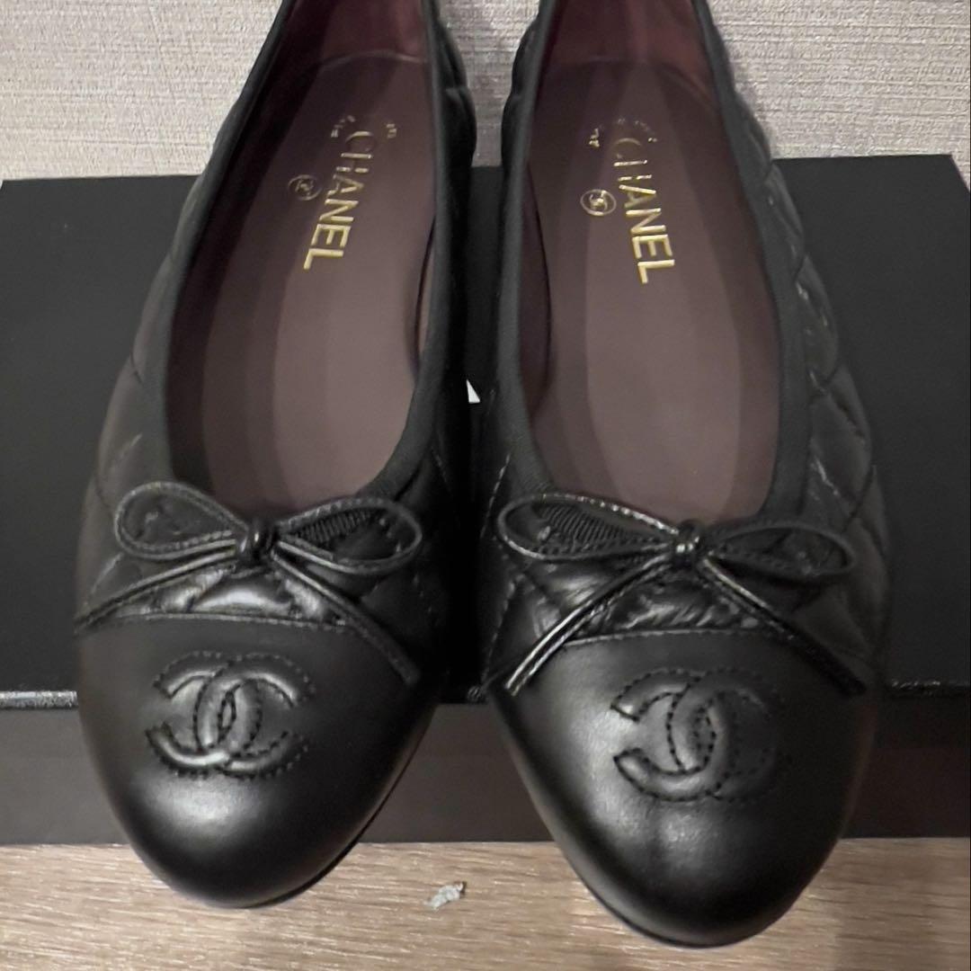 CHANEL バレエシューズ ブラック 37.5 美品