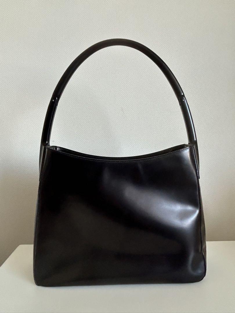 PRADA プラダ ロゴ型押し ハンドバッグ レザー レディース