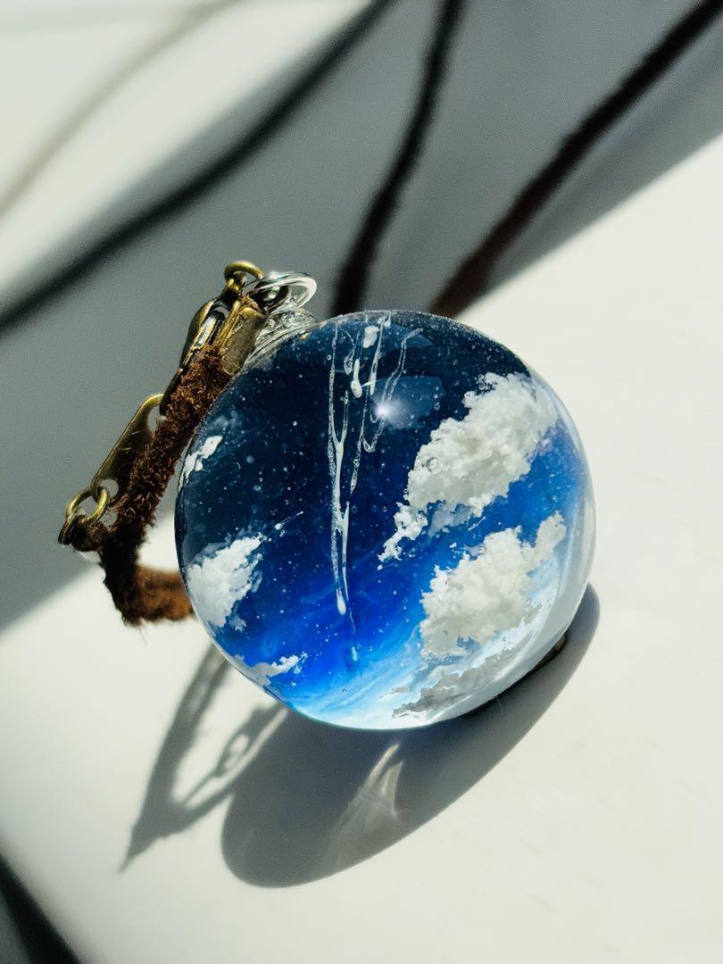 レジン宇宙玉・25mm ～蒼雲～ ネックレス | 縁生堂