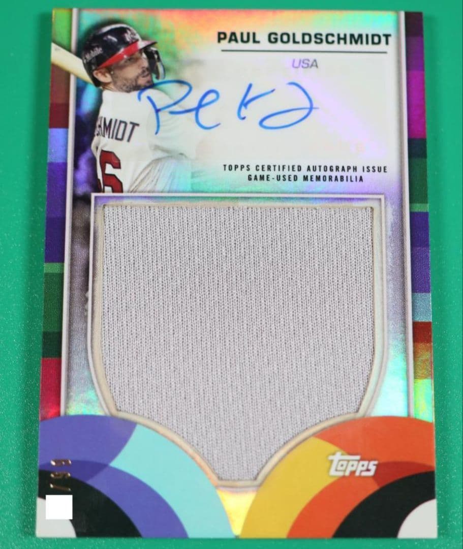 ポール ゴールドシュミット 2025 topps WBC レリックサインカードやや傷や汚れあり