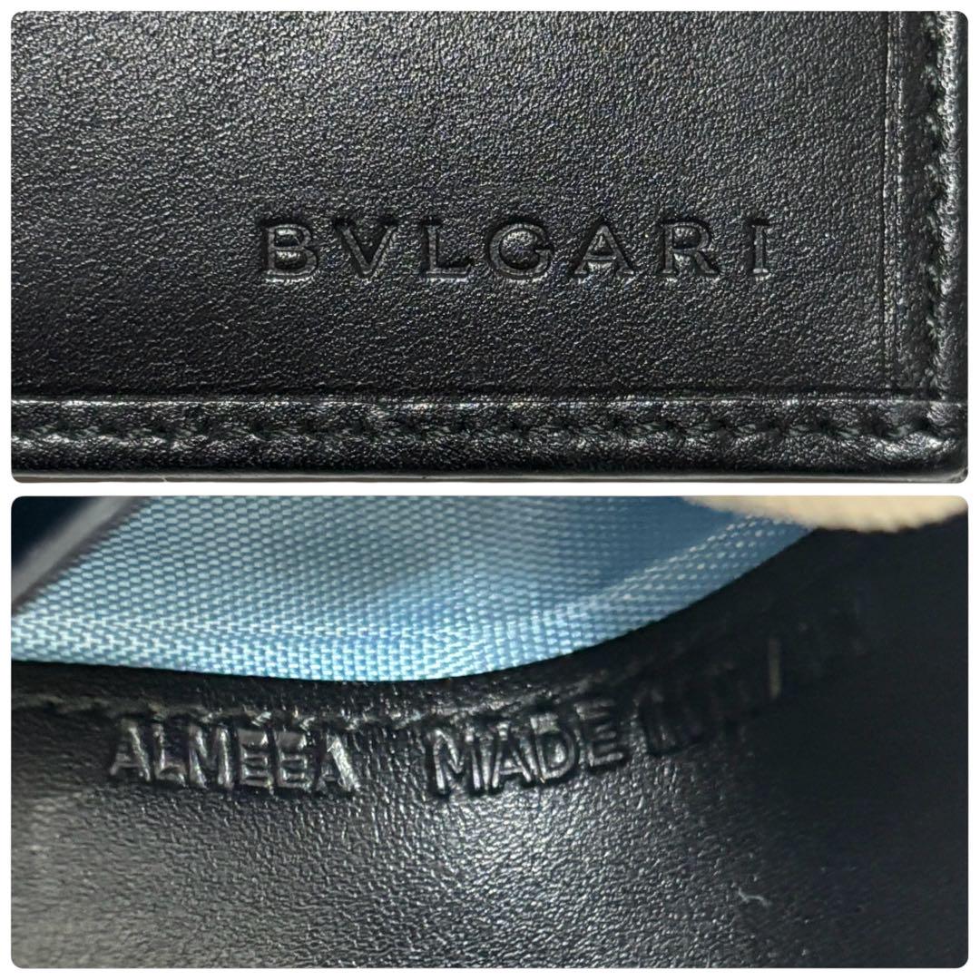 美品　BVLGARI ブルガリ　折り財布　コンパクトウォレット　黒