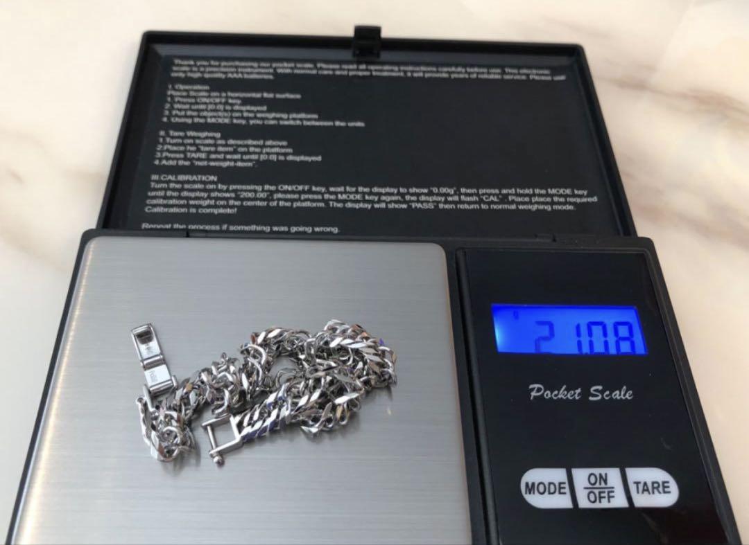 プラチナPt850 喜平ブレスレット21g 20cm トリプル12面3/20まで