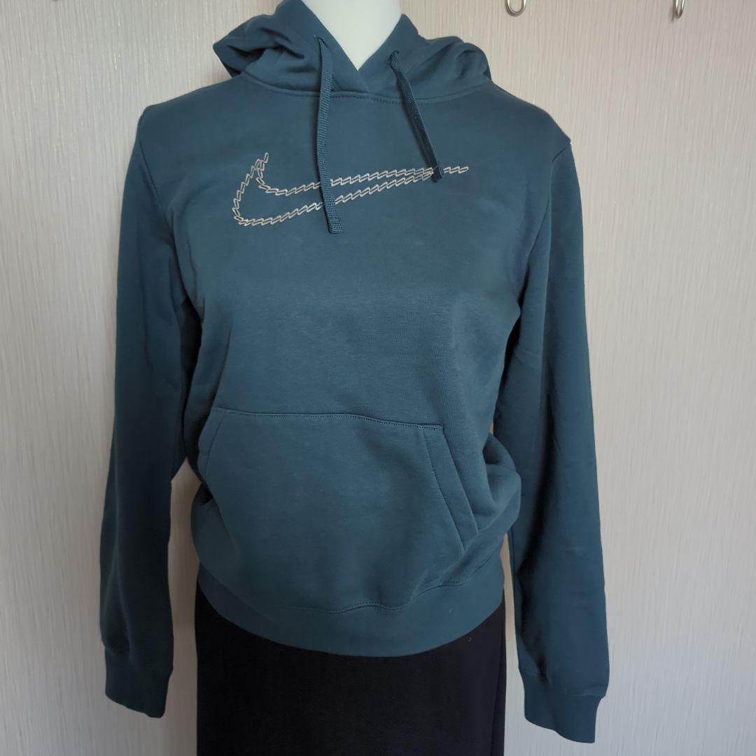 新品Nike ダークブルーグリーン フード付きパーカー