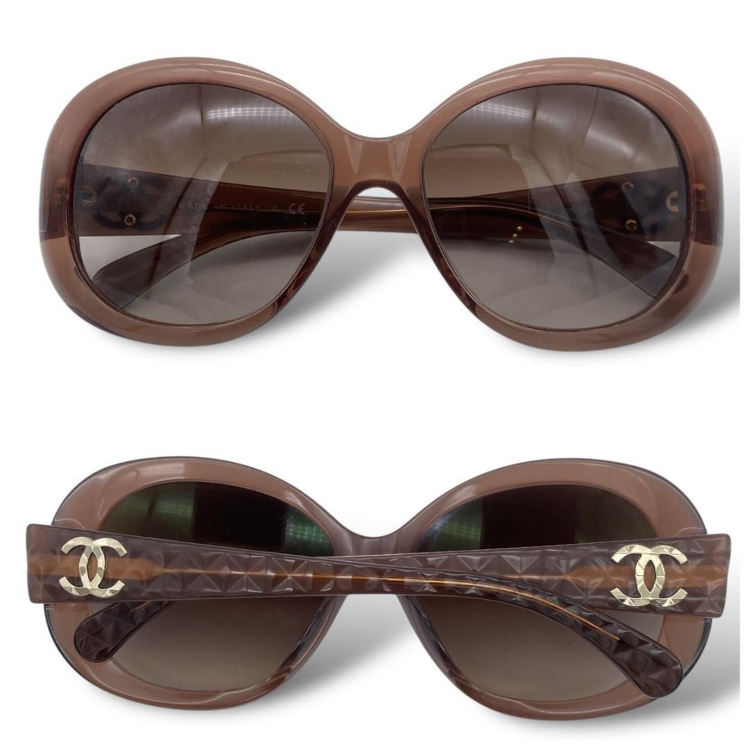 【美品】CHANEL sunglasses BROWN matelasse