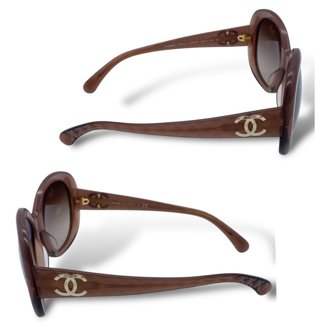 【美品】CHANEL sunglasses BROWN matelasse