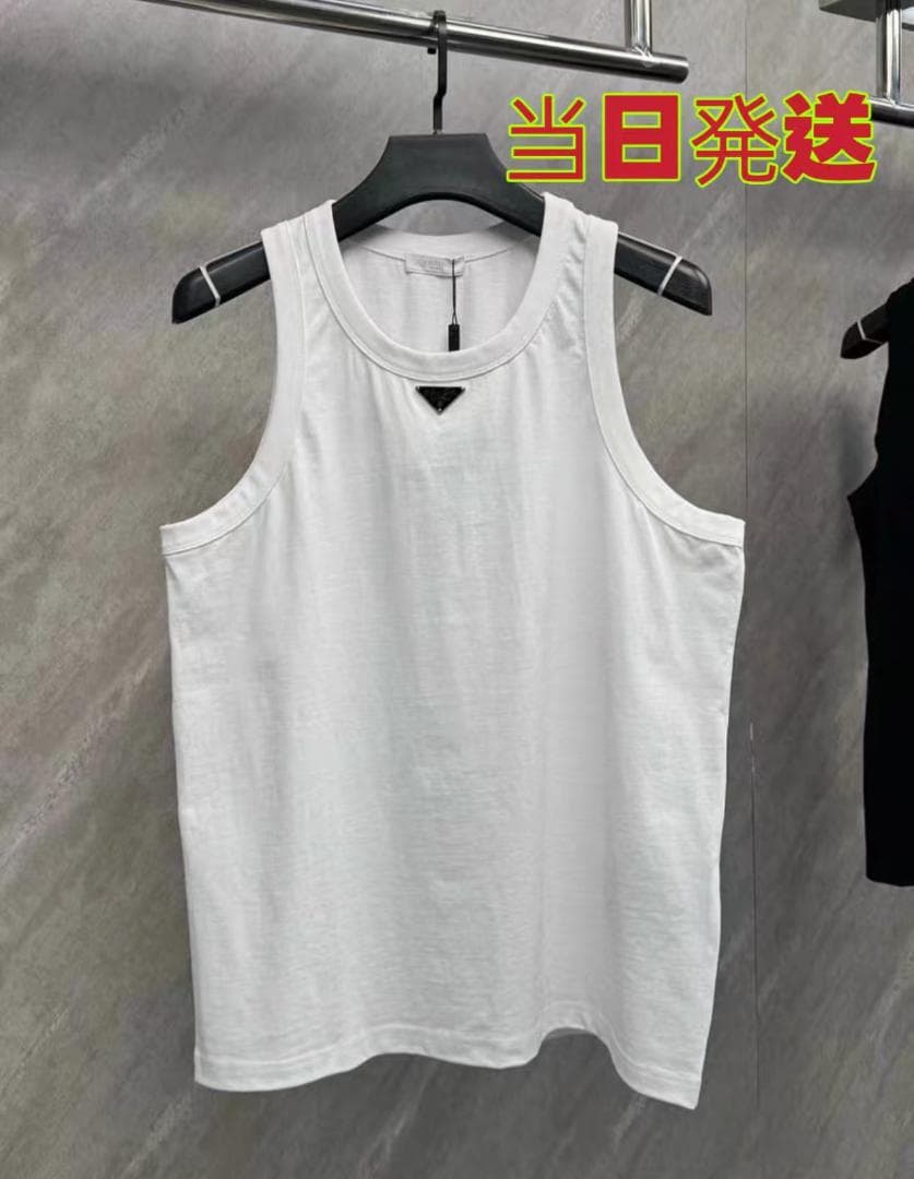 即日出荷❣️PRADA ホワイト タンクトップ 極美品 MサイズQ23