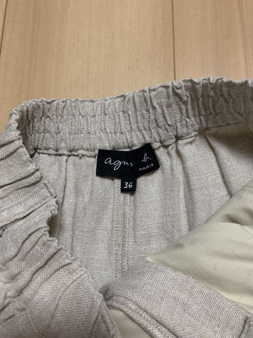 【送料無料ライン/39ショップ】 agnès b. 36サイズ リネンカジュアルパンツ パンツ