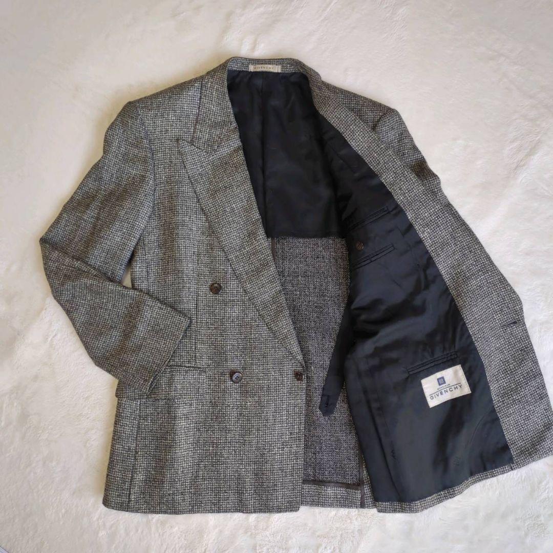 ジバンシー テーラードジャケット ダブル ブレザー ウール シルク メンズM Givenchy