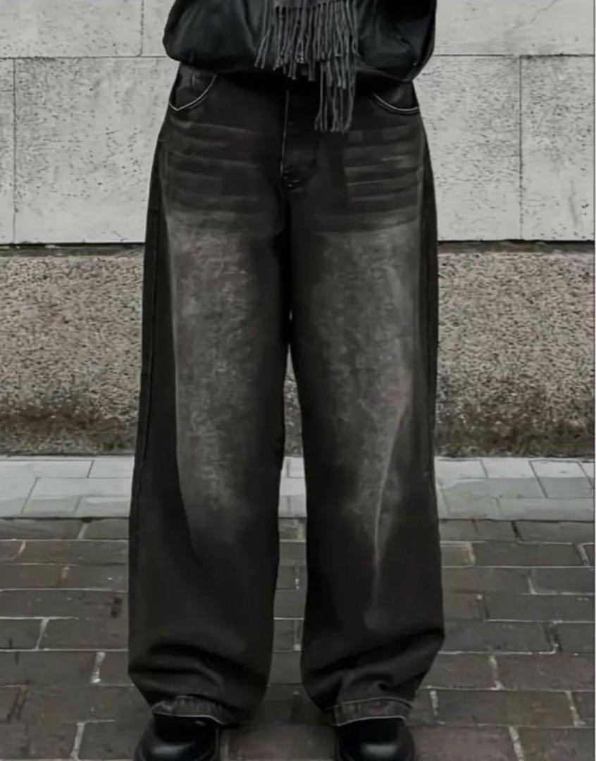 黒バギーデニムスターチーム menes jaded london bigboy似