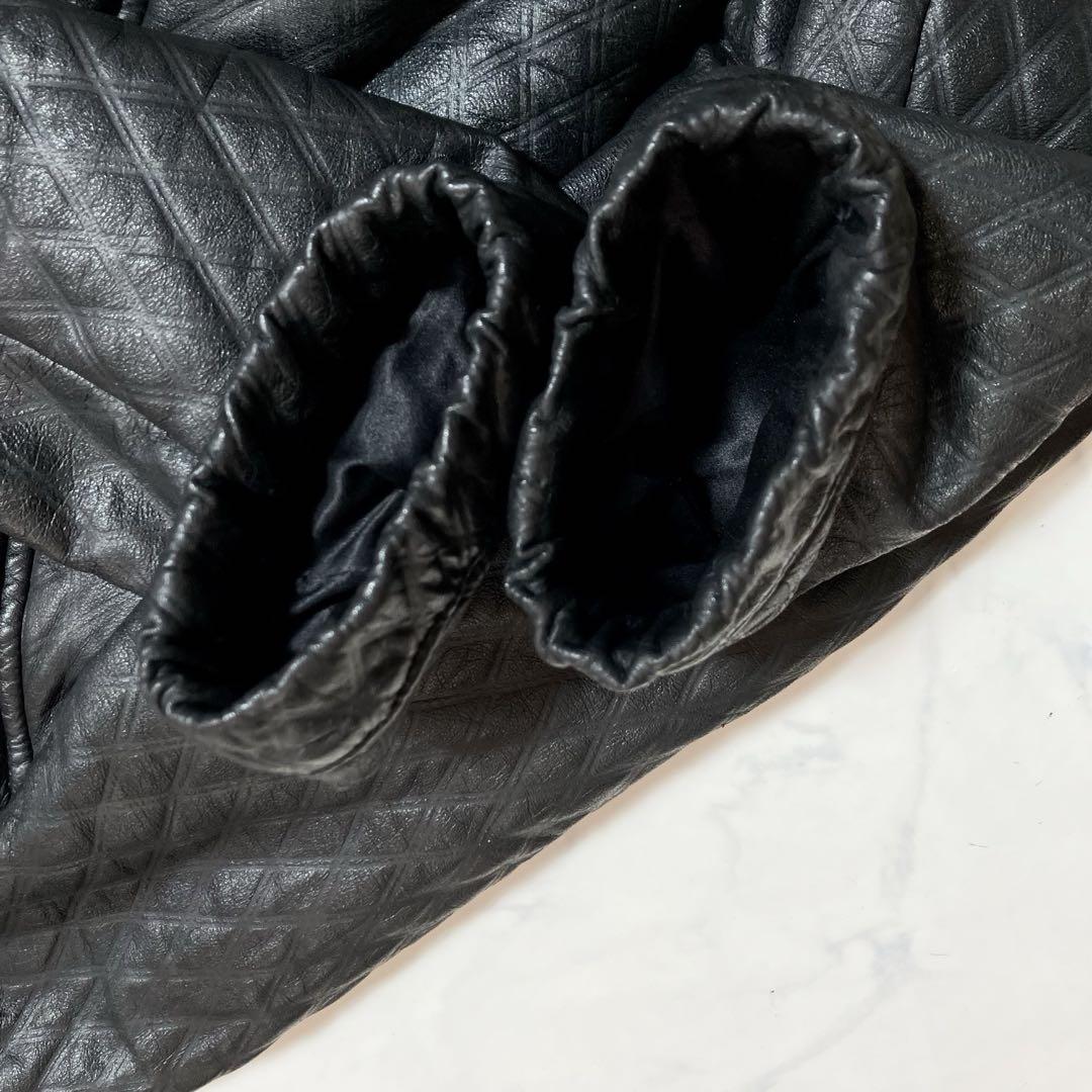 良品✨GIORGIO BRATO レザージャケット キルティング 羊革 黒 M