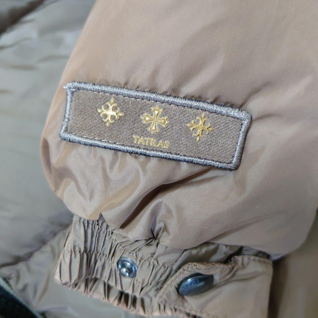 【ファー欠品】タトラス フード付 着脱 ブラウン ダウンジャケット ダブルジップ