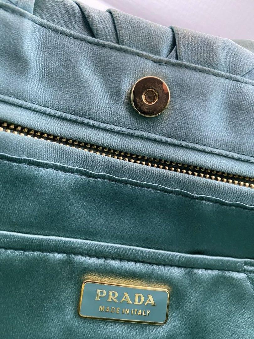 PRADA プラダ ローズコサージュ サテン ハンドバッグ