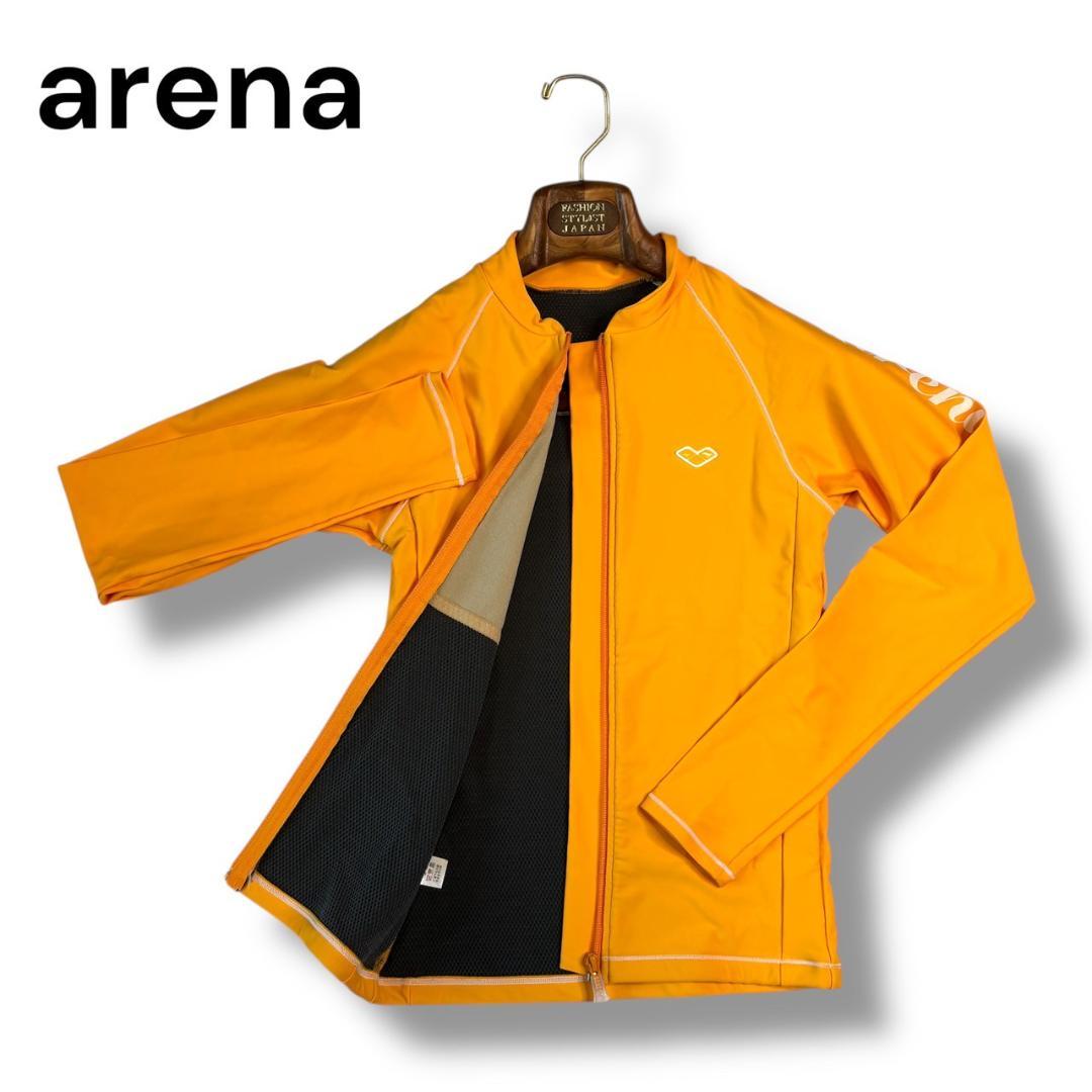 arena オレンジ フルジップ ジャケット メッシュ ラグラン ストレッチ