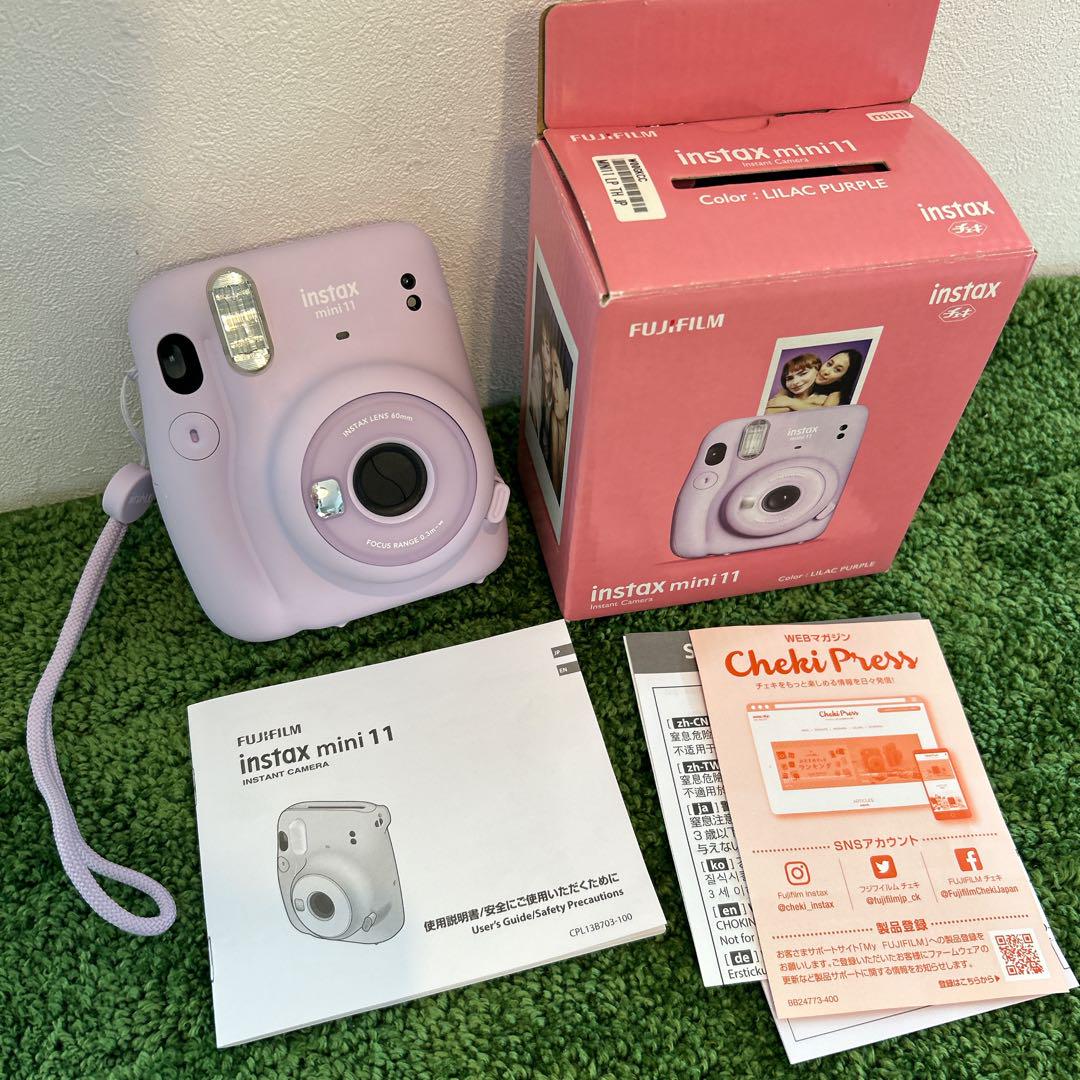 極美品　箱　説明書有　フジフィルム instaxmini11 ライラックパープル
