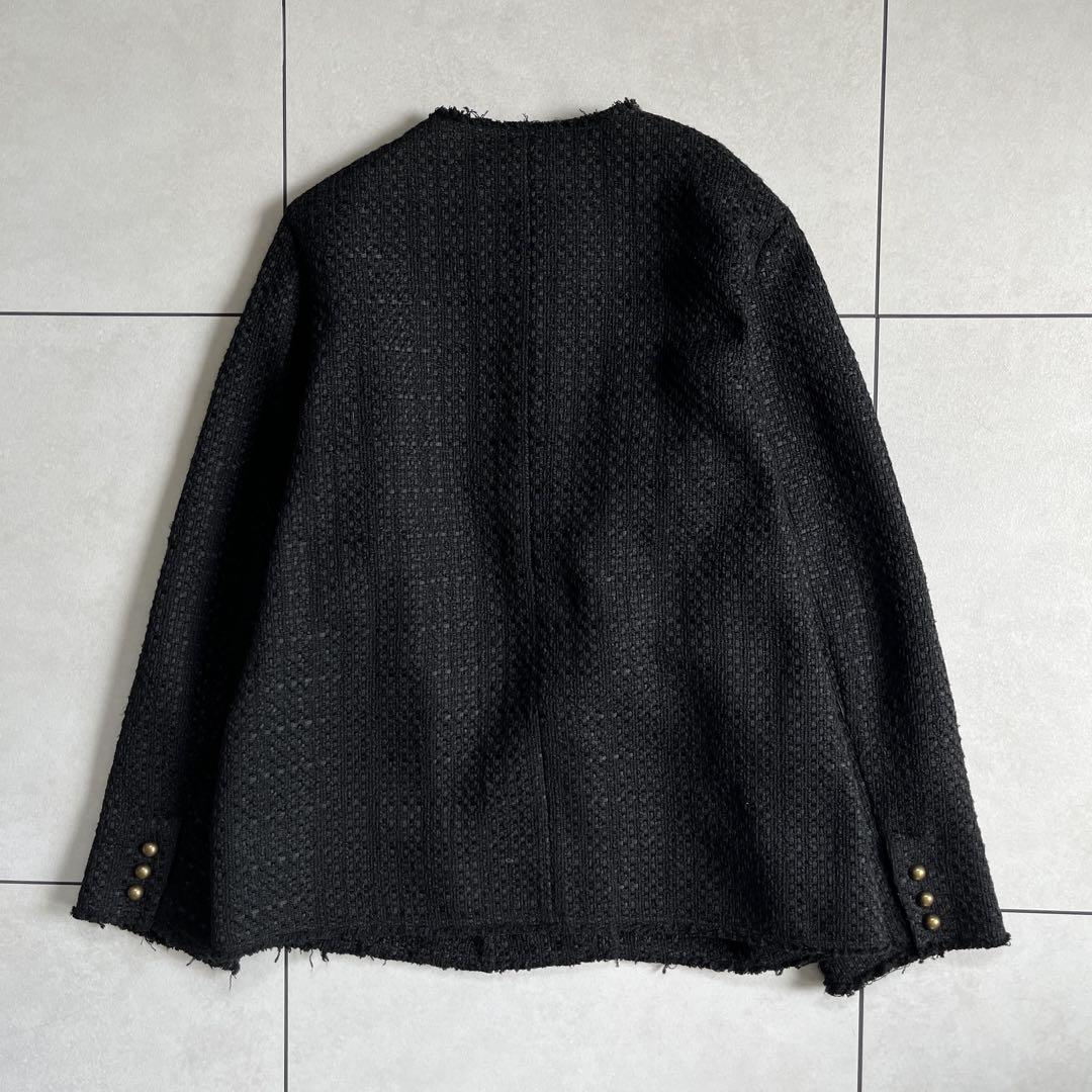 PUAL CE CIN ツイードノーカラージャケット