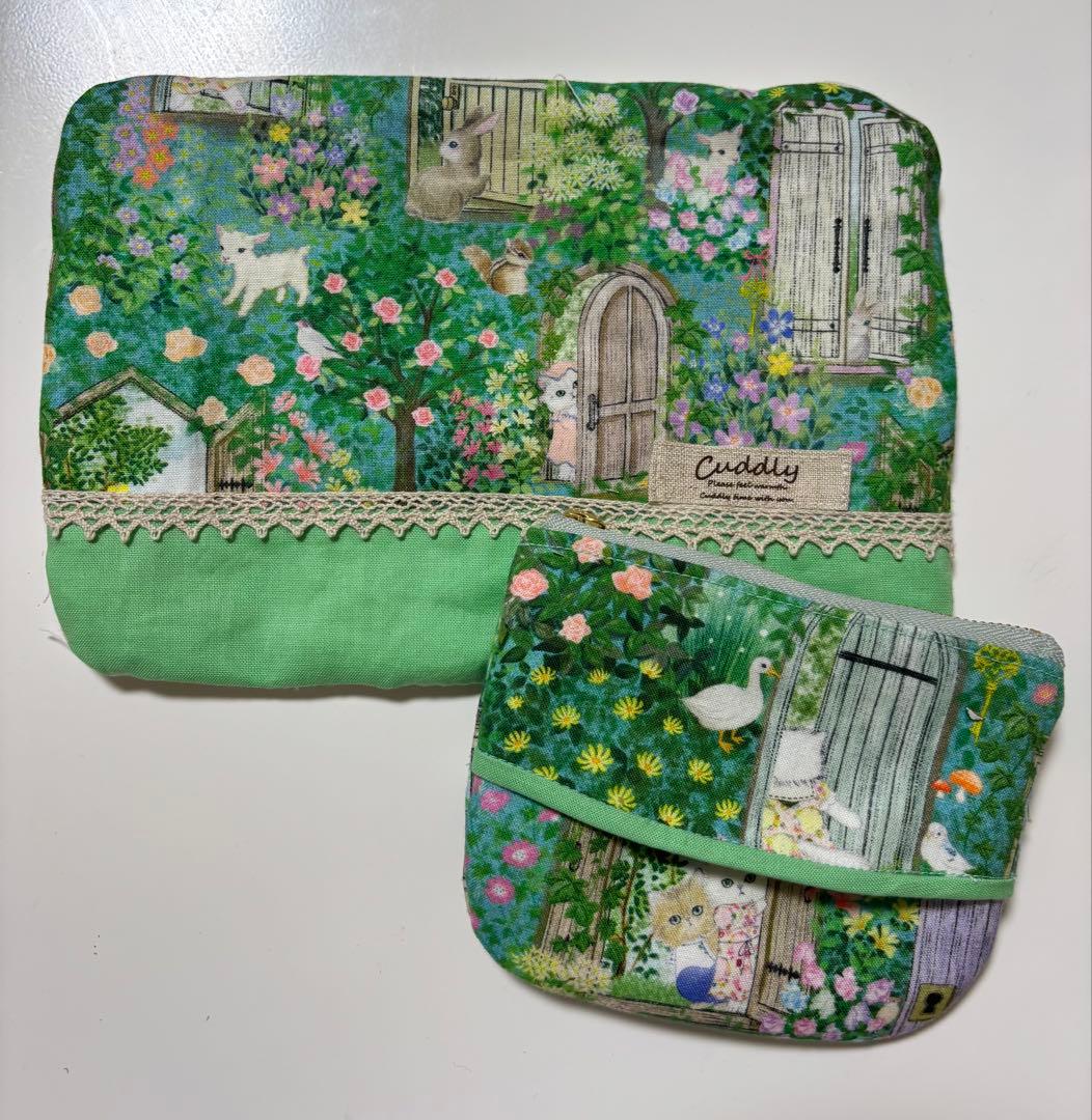 ガーゼハンカチ＆小物入れティッシュケースセット　　ユキエモン　fuwara