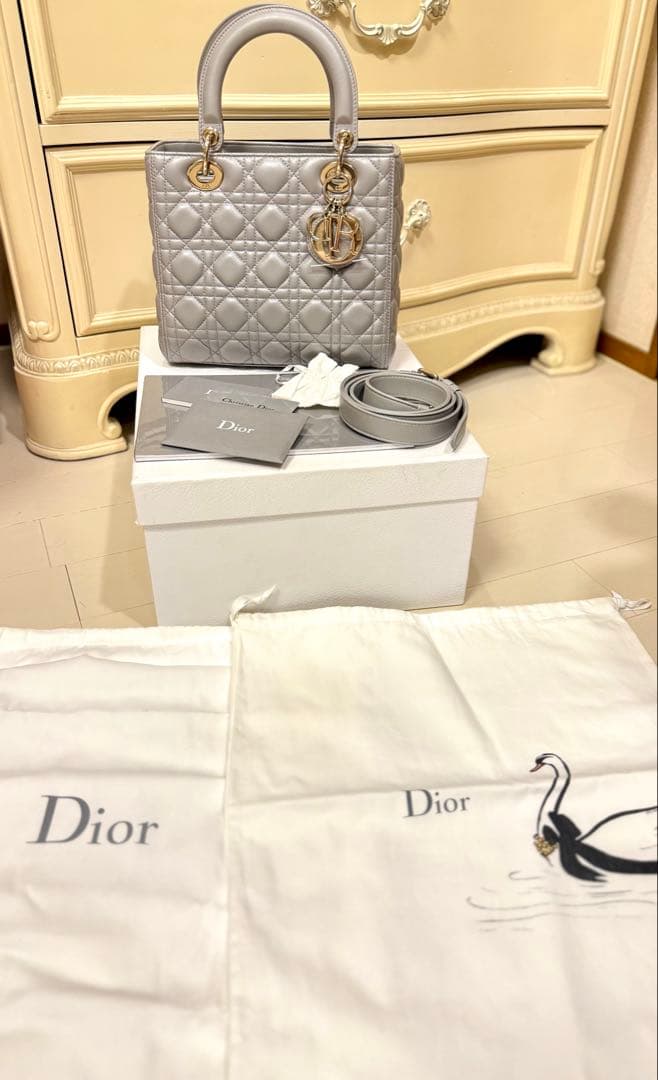 Dior レディディオール グレー ミディアムサイズ Dior レディディオール グレー ミディアムサイズ