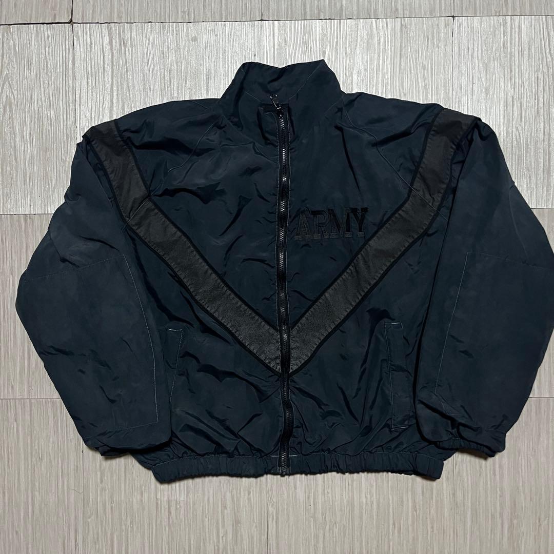 US Army ナイロンジャケット 黒染め ipfu トレーニングジャケット LL WAIPER.inc